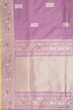 Pure Banarasi Katan Meenedar Kadhwa Lilac Saree