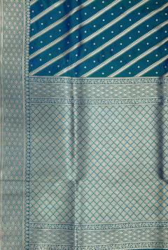 Banarasi Katan Upada Arha Pattern Aqua Saree