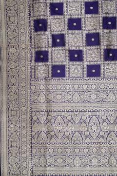 Pure Banarasi Katan Silk Upada Purple Ghatchola Saree