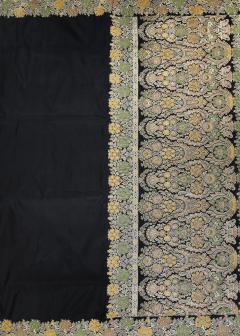 Pure Banarasi Black Kadhwa Meenakari Saree