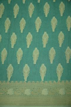 Supernet Dusty Sea Green Banarasi Saree