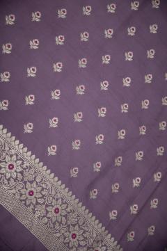 Pure Mulberry Silk Lavender Banarasi Suit