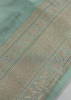 Pure Banarasi Forest Green Tanchui Saree