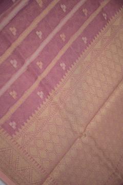 Banarasi Cotton Supernet Light Wine Saree