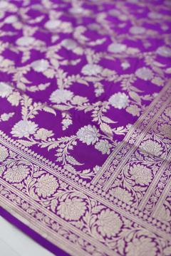 Pure Banarasi Magenta Alfi Katan Silk Saree