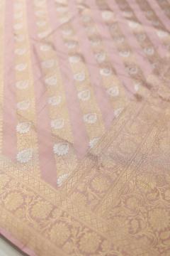 Pure Banarasi Baby Pink Aara Pattern Silk Saree