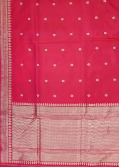 Pure Banarasi Katan Handloom 3 Piece Red Suit