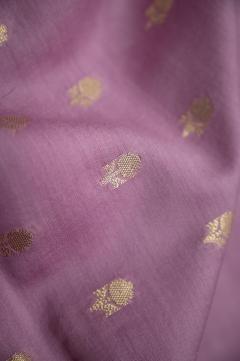 Banarasi Chanderi Cotton Dusty Wine Suit