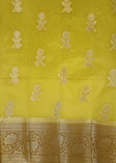 Pure Banarasi Haldi Yellow Mustard Saree