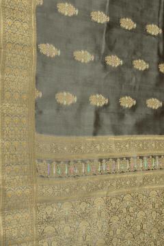 Pure Banarasi Dupian Grey Silk Saree