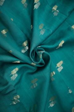 Banarasi Chanderi Cotton Forest Green Suit