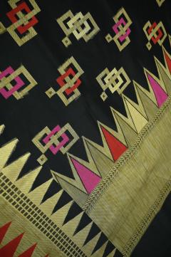 Supernet Black Boota Layered Squares Banarasi Saree