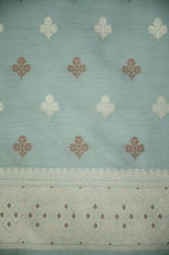 Mulberry Silk Dusty Sea Green Zari Banarasi Suit