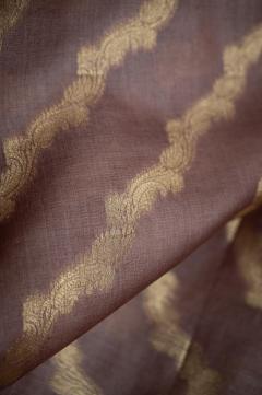 Tussar Banarasi Dusty Wine Arha Saree