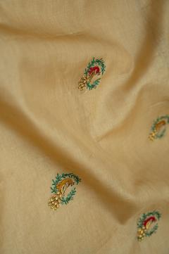 Pure Banarasi Tussar Silk Cream Saree