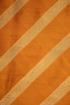 Pure Banarasi Chynia Orange Rust Silk Saree