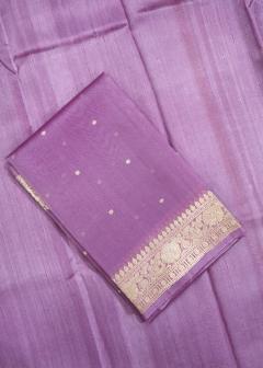 Pure Banarasi Lilac 3 Piece Suit