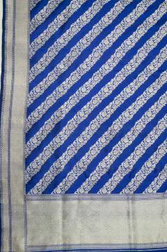 Pure Banarasi Katan Silk 3 Pc Royal Blue Suit