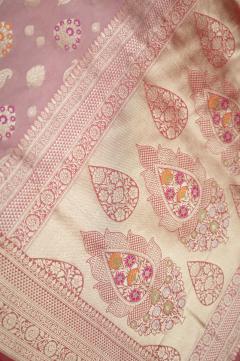 Pure Banarasi Katan Silk Dusty strawberry pink Saree