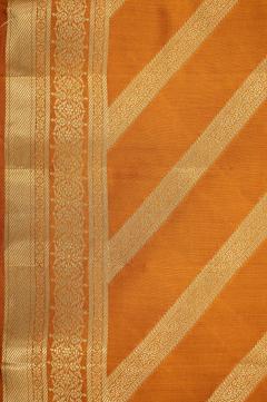 Pure Banarasi Chynia Orange Rust Silk Saree