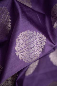 Pure Chynia Zari Weave Lavendar Banarasi Saree