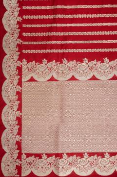 Pure Katan Kadhwa Banarasi Blood Red Saree