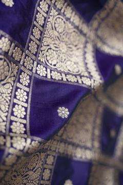 Pure Banarasi Katan Silk Upada Purple Ghatchola Saree