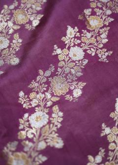 Pure Banarasi Dupian Purple Silk Saree