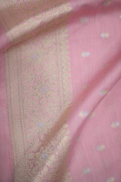 Pure Mulberry Silk Light Pink Banarasi Suit