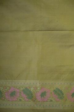 Pure Banarasi Katan Silk Lemon Green Saree