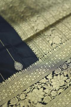 Pure Banarasi Black Katan Silk Saree