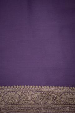 Pure Chiffon Kadhwa Zari Lavender Banarasi Saree