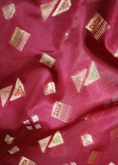 Pure Banarasi Dupion Silk Saree with Silver and Copper