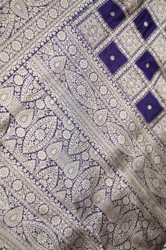 Pure Banarasi Katan Silk Upada Purple Ghatchola Saree