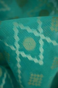 Supernet Sea Green Gentle Banarasi Saree