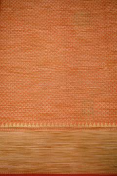 Supernet Rust Orange Banarasi Saree