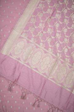 Pure Mulberry Silk Light Pink Banarasi Suit