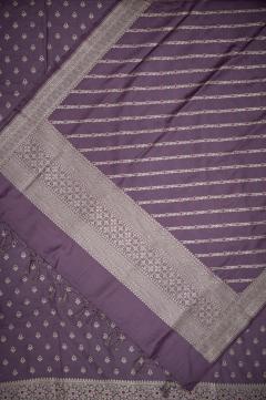 Pure Mulberry Silk Lavender Banarasi Suit