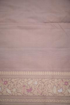 Banarasi Katan Kadhwa Pastel Dusty Gajari Saree