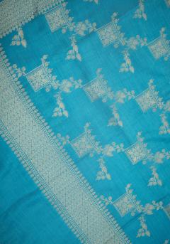 Banarasi Chynia Silk Light Aqua Suit