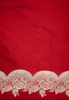 Pure Katan Kadhwa Banarasi Blood Red Saree