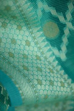 Supernet Sea Green Gentle Banarasi Saree