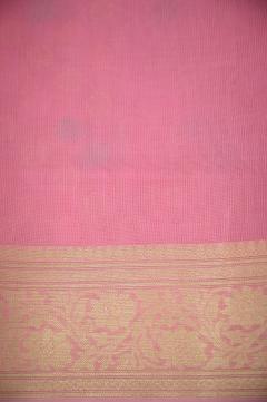 Supernet Warm Gajari Pink Banarasi Saree