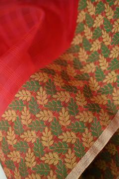 Supernet Bold Red Banarasi Saree