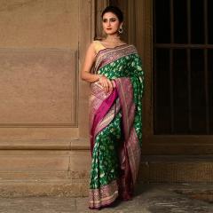 Banarasi Katan Upada Contrast Silk Saree