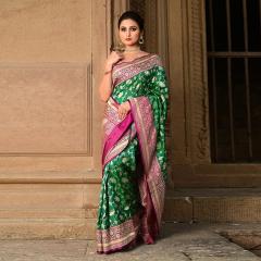 Banarasi Katan Upada Contrast Silk Saree