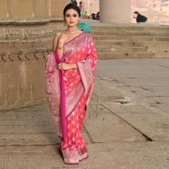 Banarasi Georgette Chiffon Contrast Silk Saree