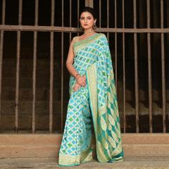 Pure Banarasi Khaddi Georgette Brush Dye Saree