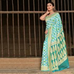 Pure Banarasi Khaddi Georgette Brush Dye Saree