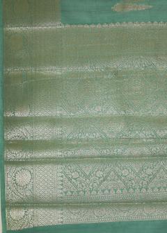 Pure Banarasi Chynia Silk Forest Green Saree